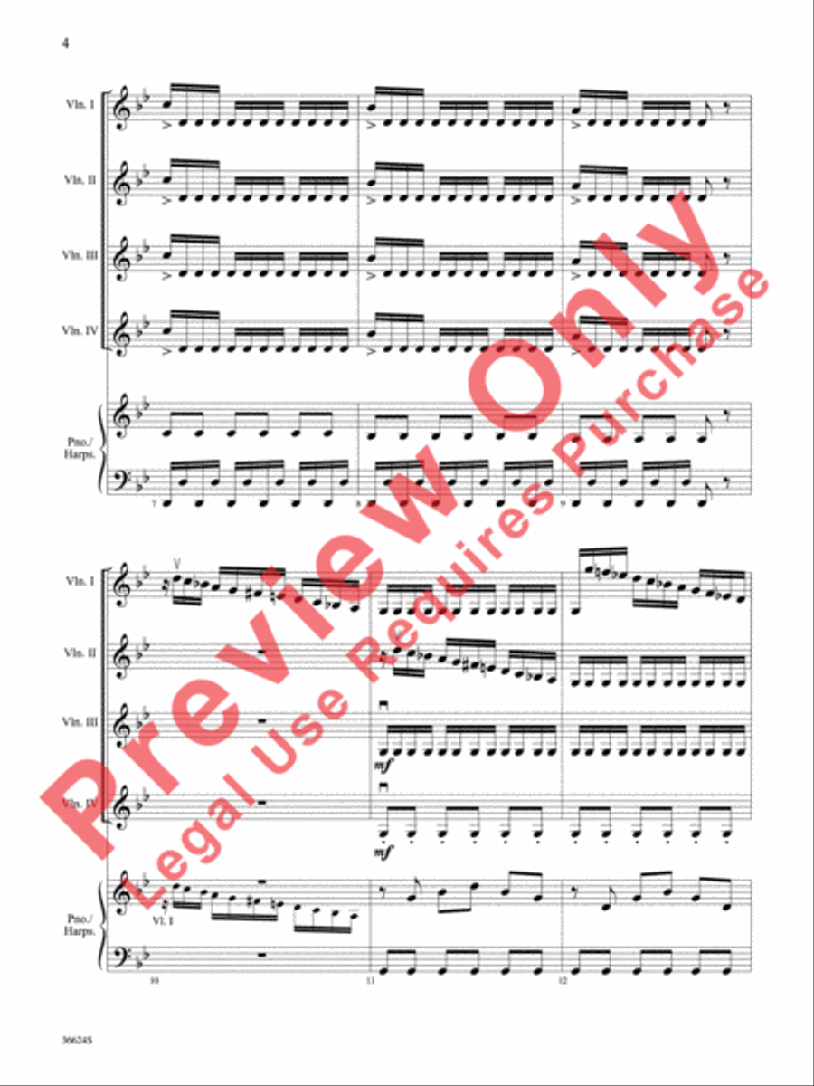Violins Go Vivaldi -- Two Movements for Violin Quartet Small Ensemble scores gallery preview page 5