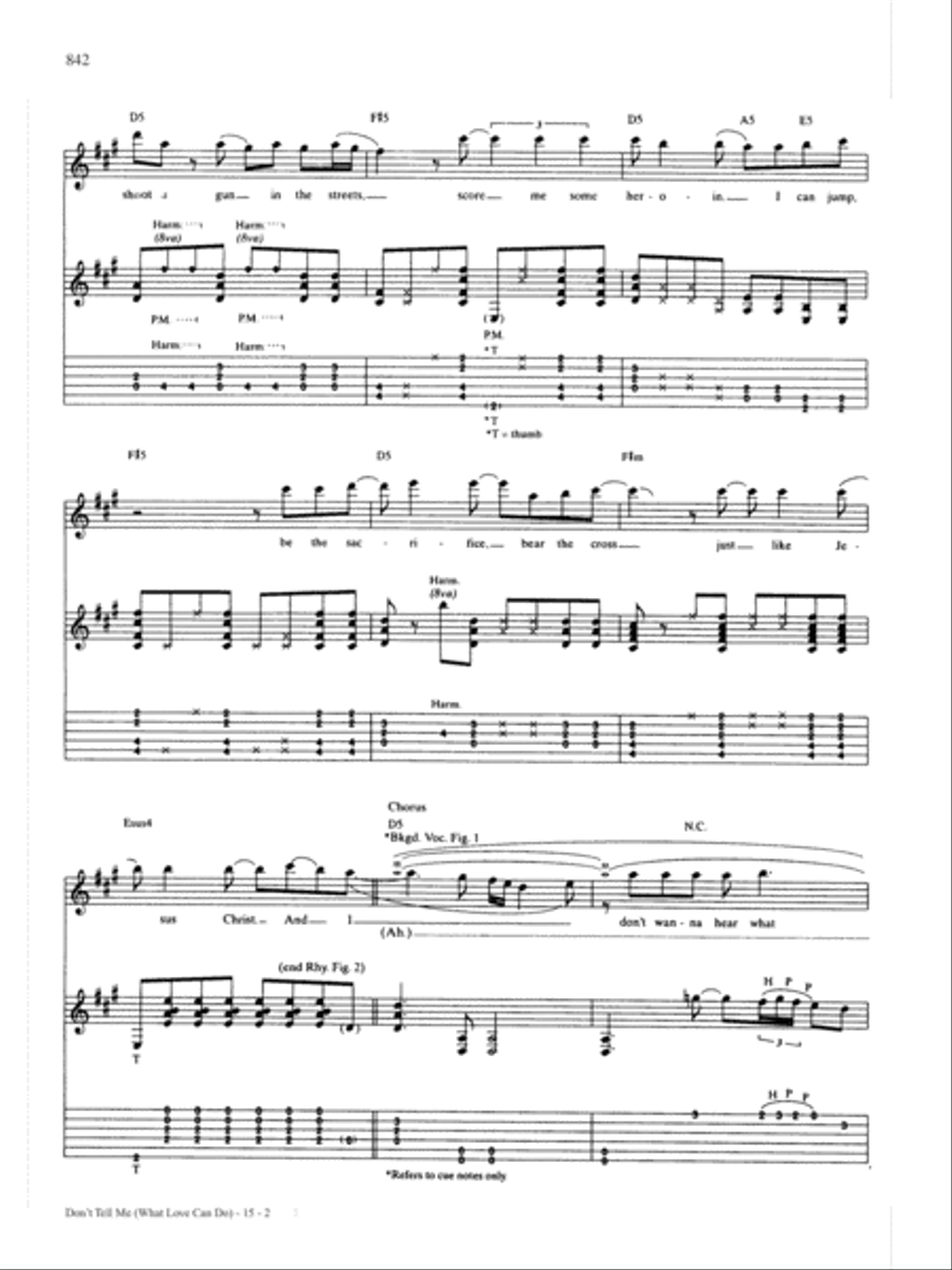 Don't Tell Me (What Love Can Do) Guitar Tablature scores gallery preview page 2