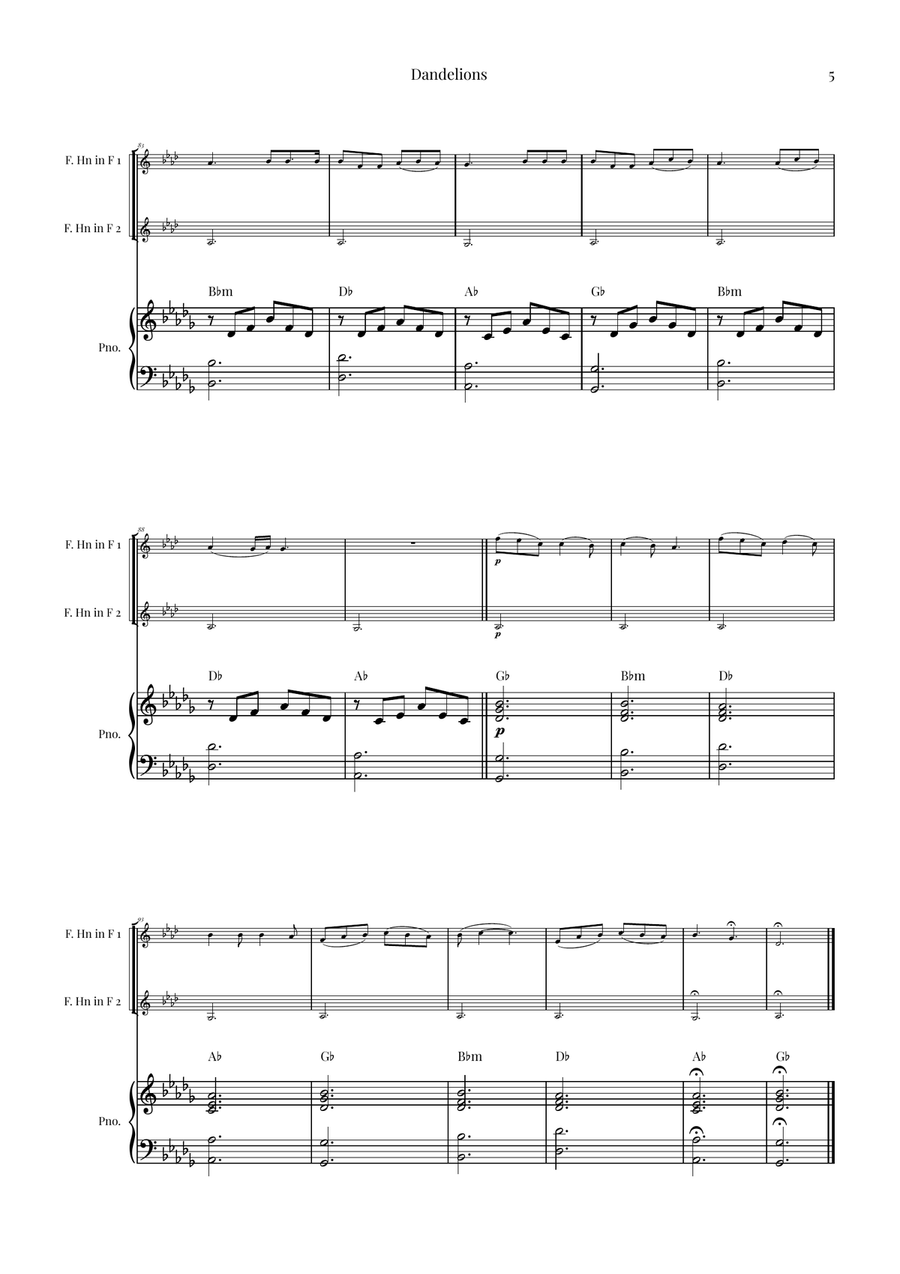 Dandelions Brass Duet scores gallery preview page 5