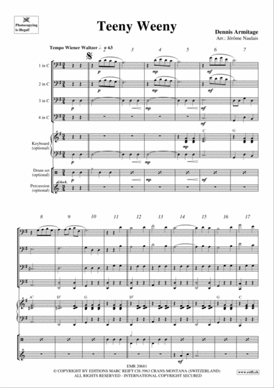 Teeny Weeny Euphonium Quartet scores gallery preview page 3