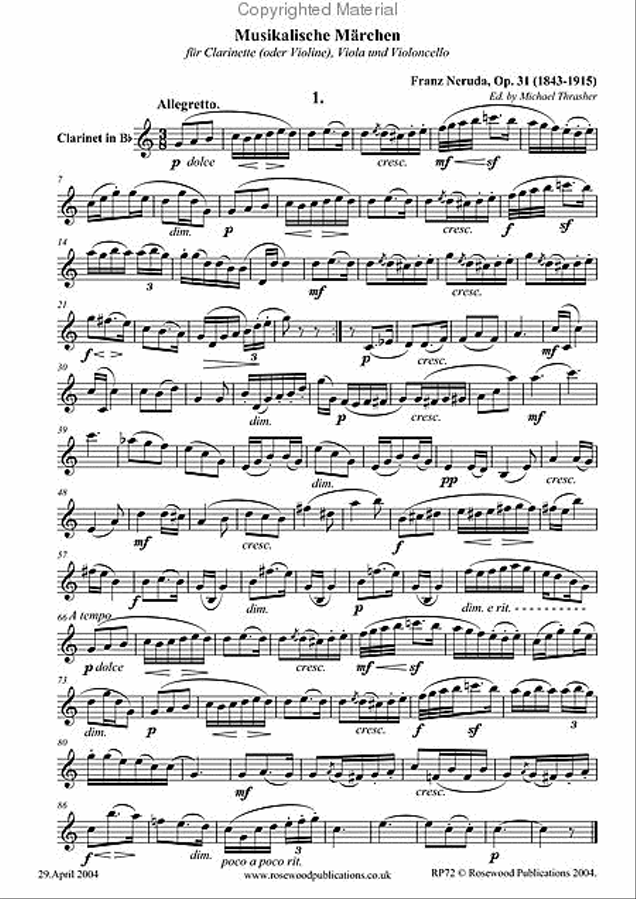 Musikale Marchen Clarinet scores gallery preview page 3
