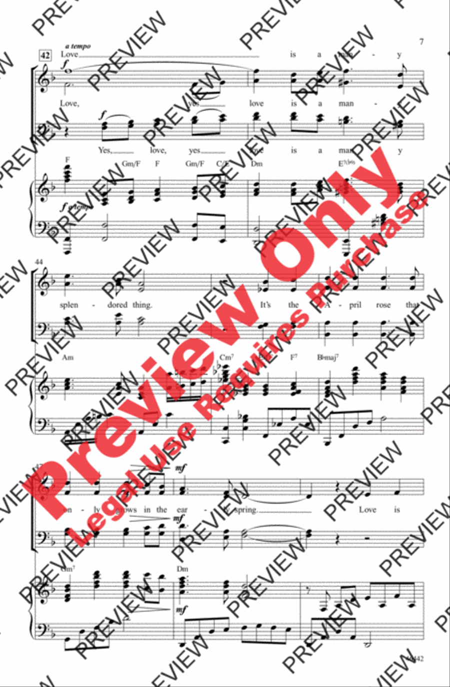 Love Is a Many Splendored Thing 4-Part scores gallery preview page 7