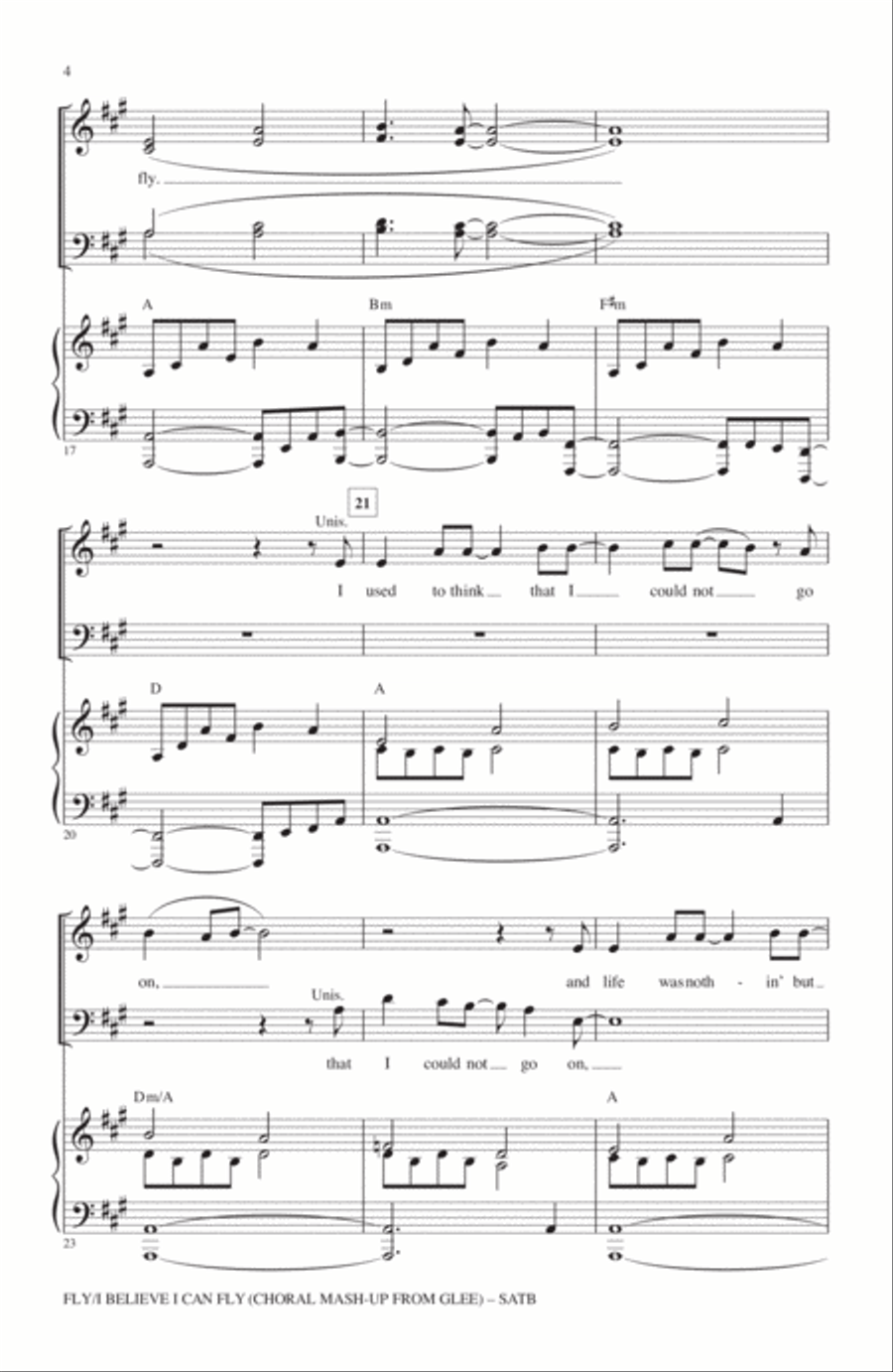 Fly / I Believe I Can Fly (Choral Mash-up from Glee) (ed. Mark Brymer) 4-Part scores gallery preview page 3