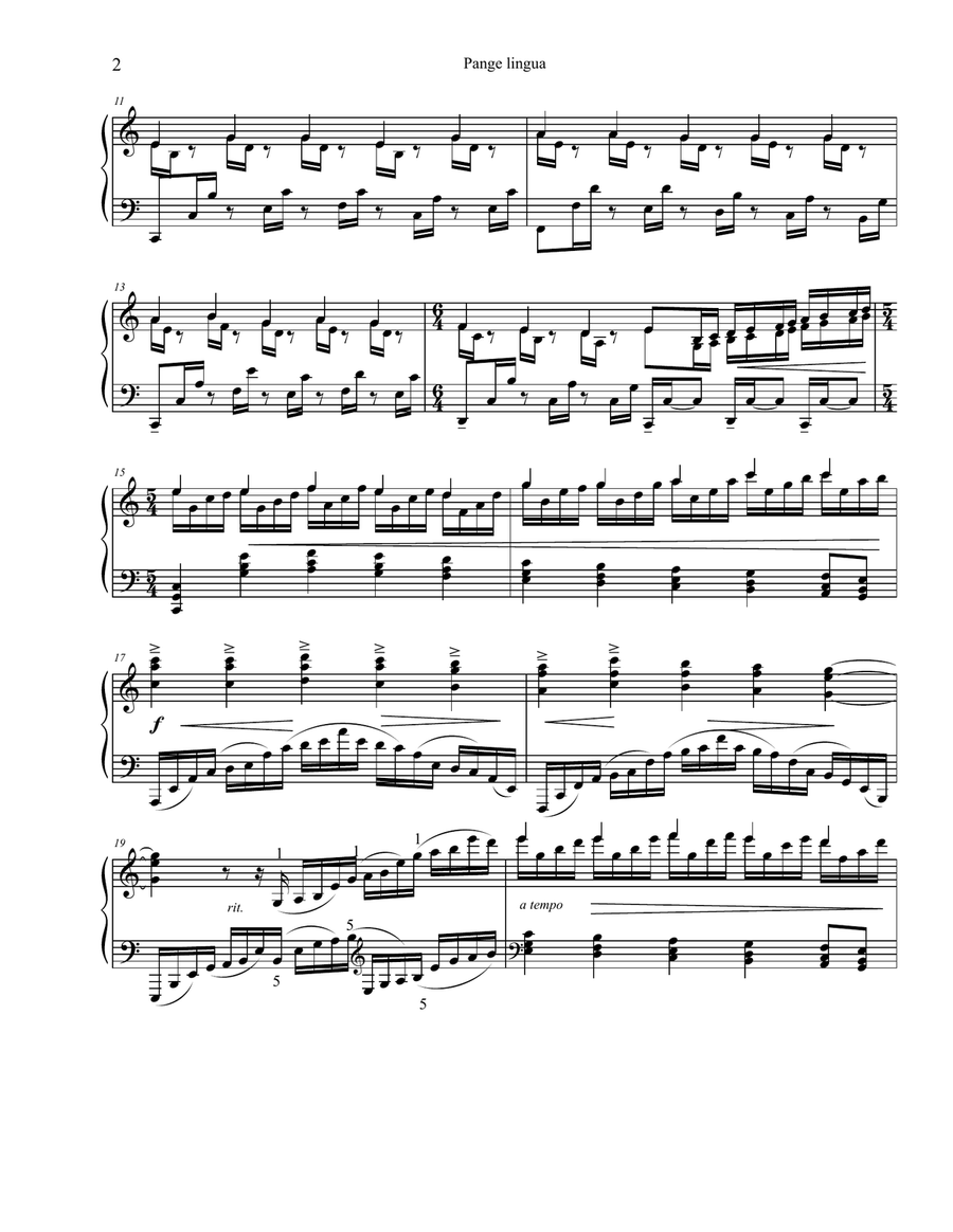 Pange lingua gloriosi Piano Solo scores gallery preview page 2
