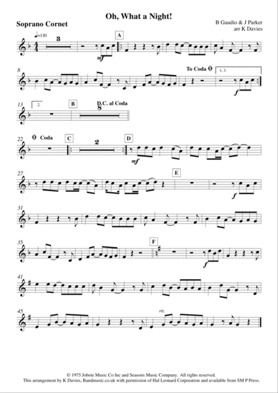 December 1963 (oh, What A Night) Small Ensemble scores gallery preview page 4