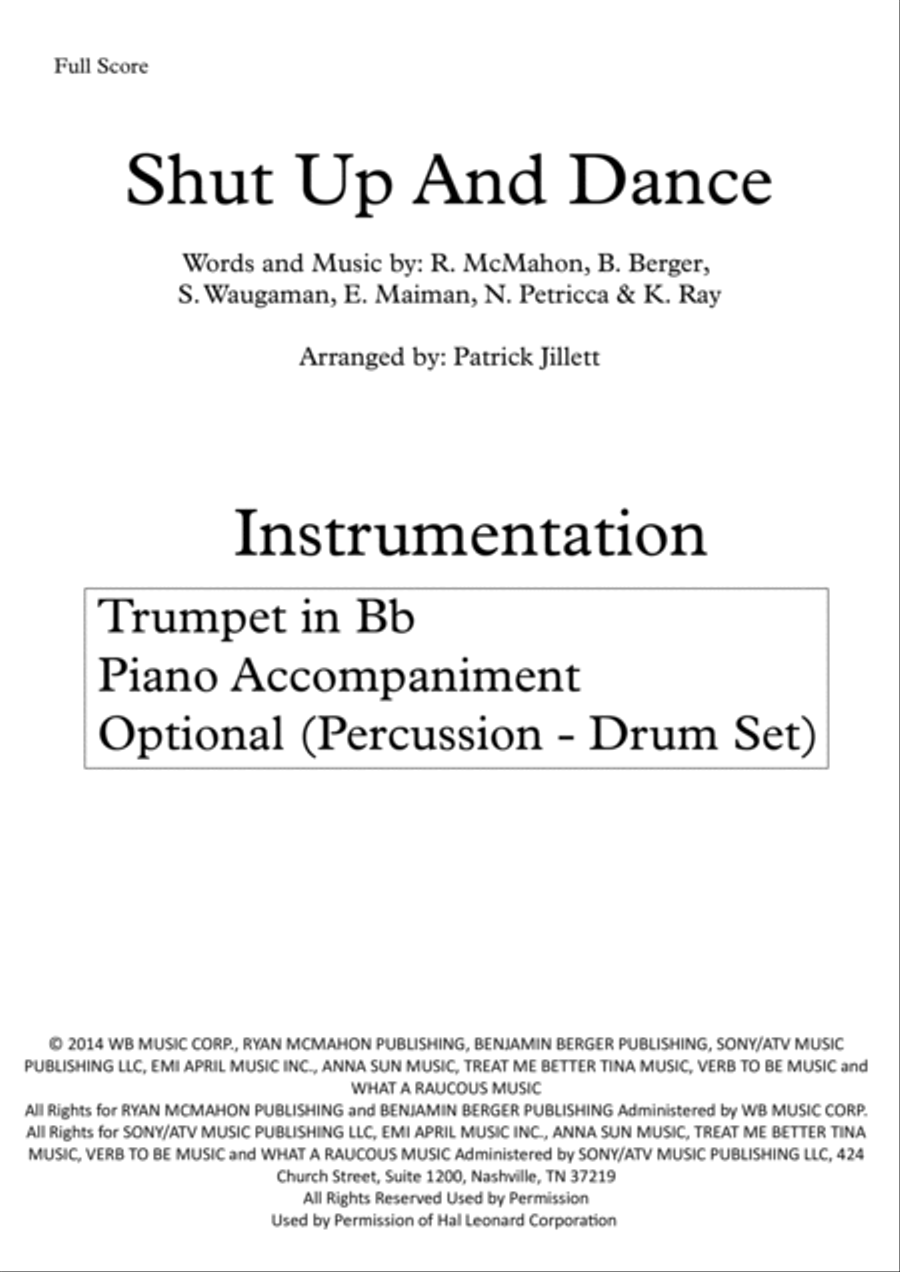 Shut Up And Dance Small Ensemble scores gallery preview page 2