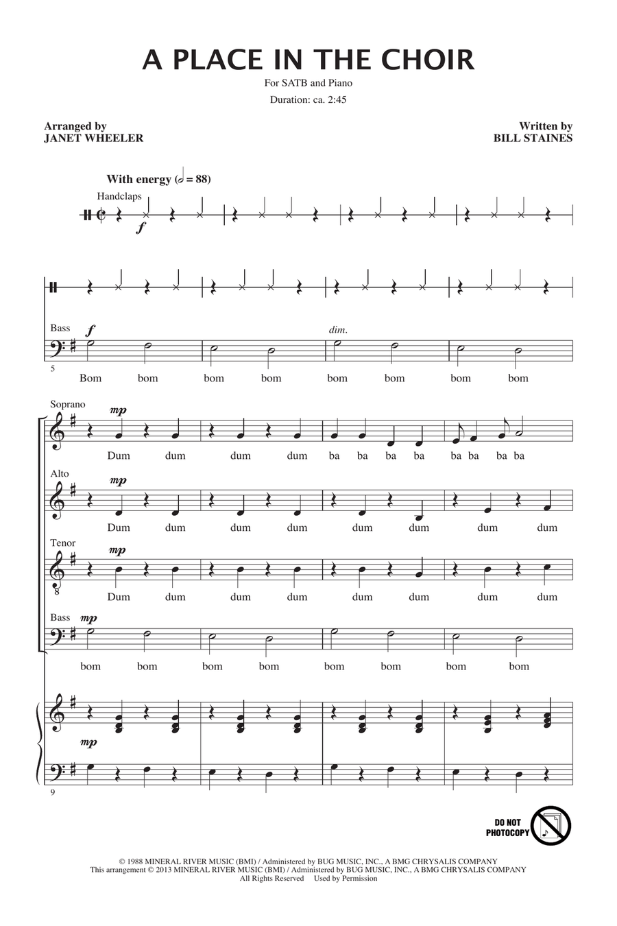 A Place In The Choir 4-Part scores gallery preview page 1