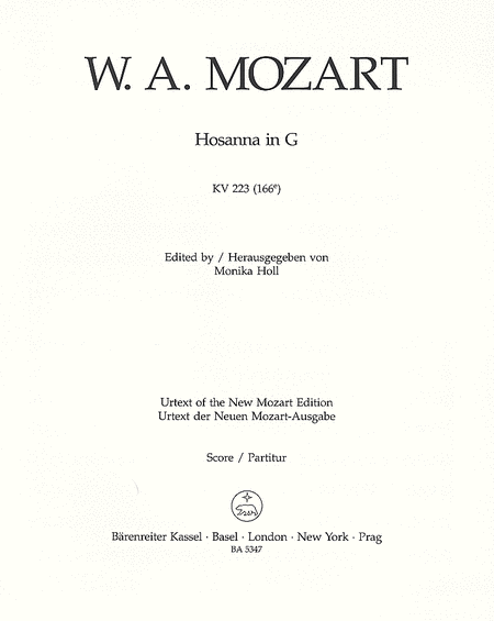 Wolfgang Amadeus Mozart: Hosanna