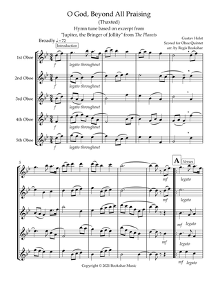 O God, Beyond All Praising (Thaxted) (Bb) (Oboe Quintet)