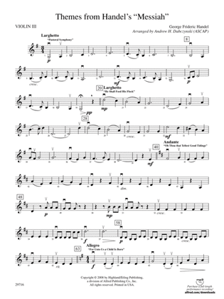 Themes from Handel's Messiah: 3rd Violin (Viola [TC])