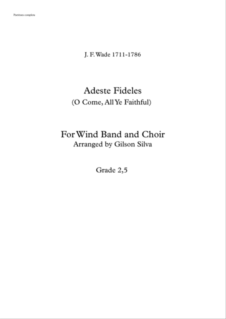 O Come, All Ye Faithful O Come, All Ye Faithful 4-Part scores gallery preview page 1