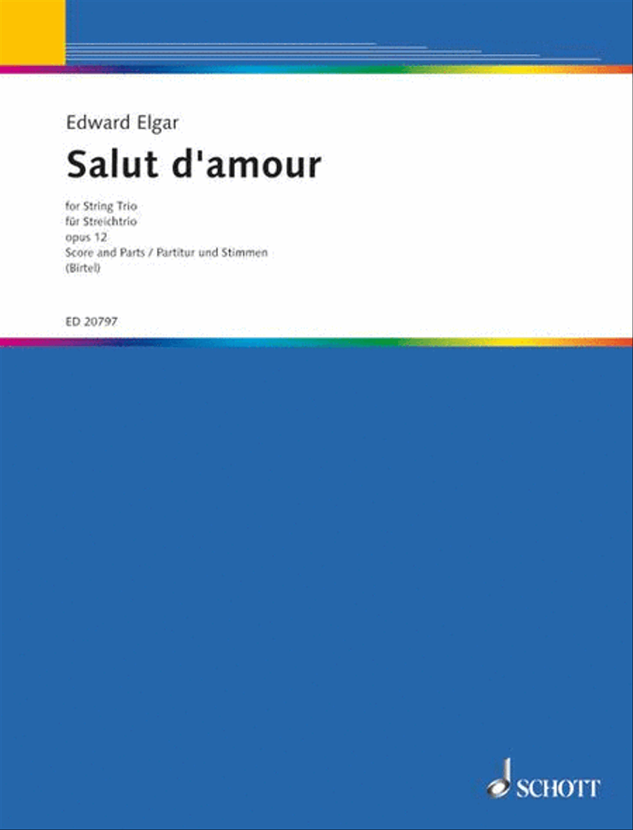 Salut d'amour D major String Trio scores gallery preview page 1