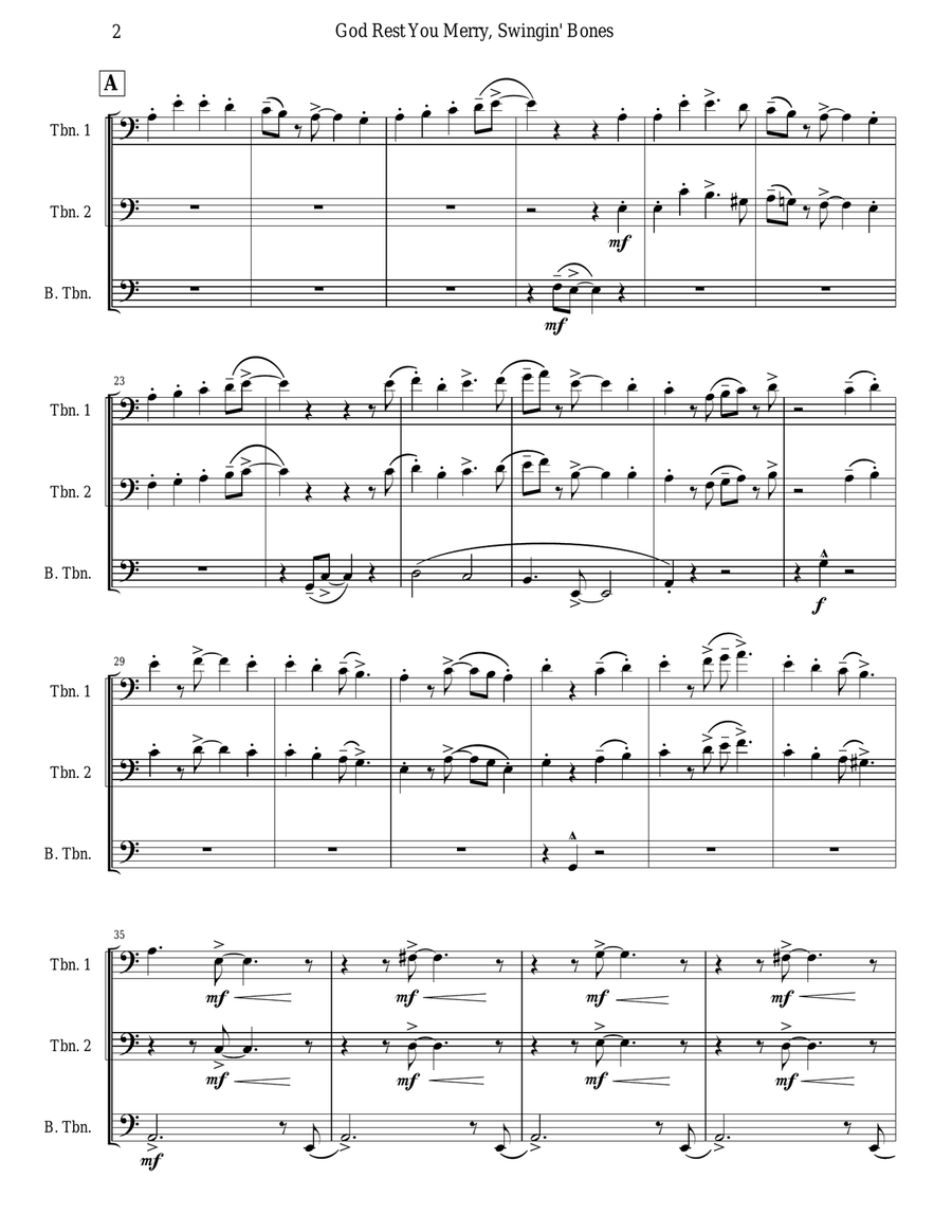 Gentlemen (Trombone Trio), God Rest You Merry Trombone Trio scores gallery preview page 2