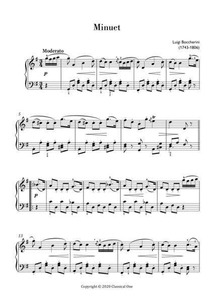Boccherini - Minuet(Easy piano version) image number null