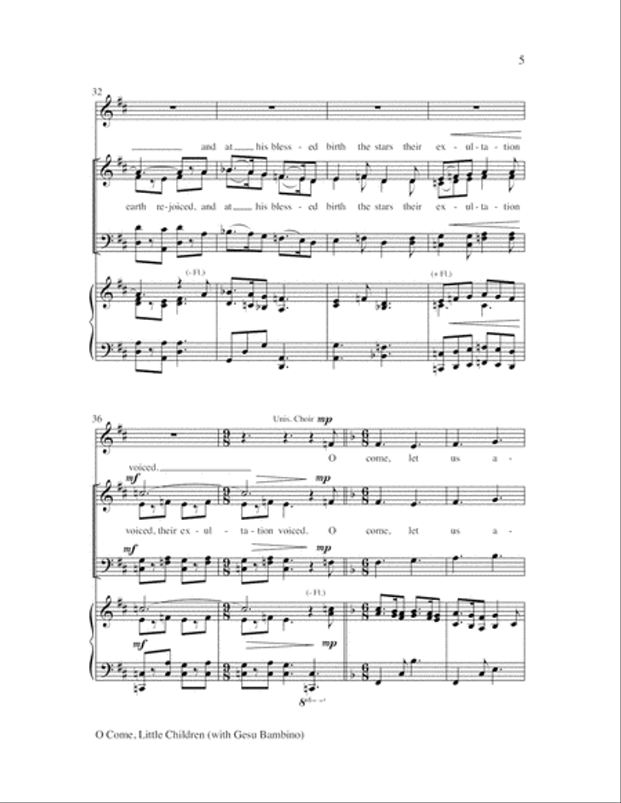 O Come, Little Children with Gesu Bambino 4-Part scores gallery preview page 5