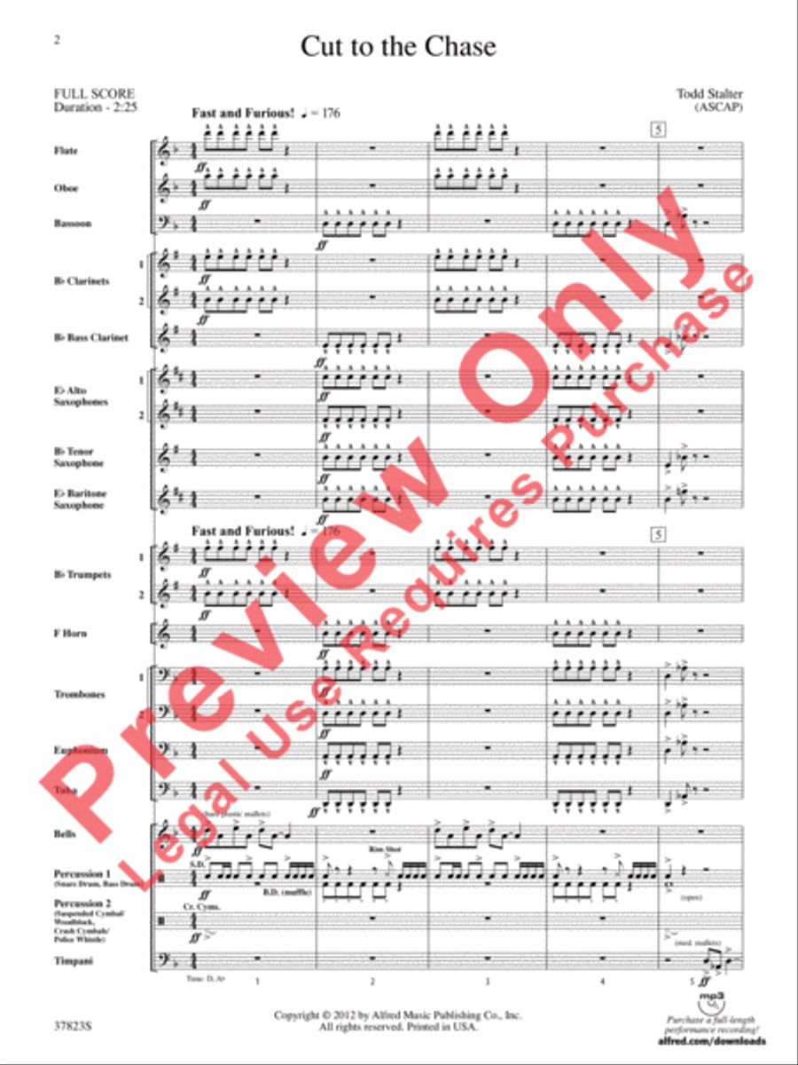 Cut to the Chase Concert Band scores gallery preview page 3
