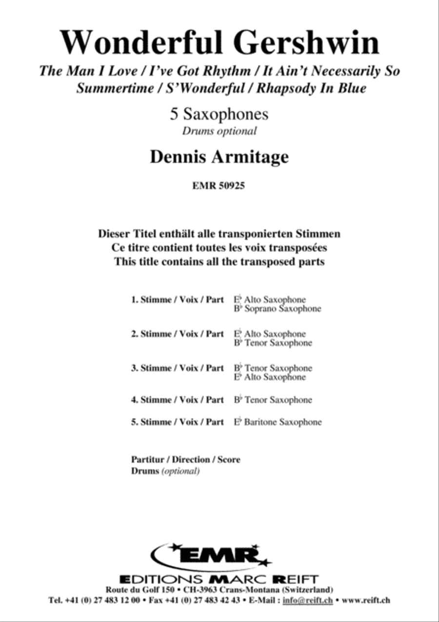 Wonderful Gershwin Wonderful Gershwin Saxophone Quintet scores gallery preview page 2
