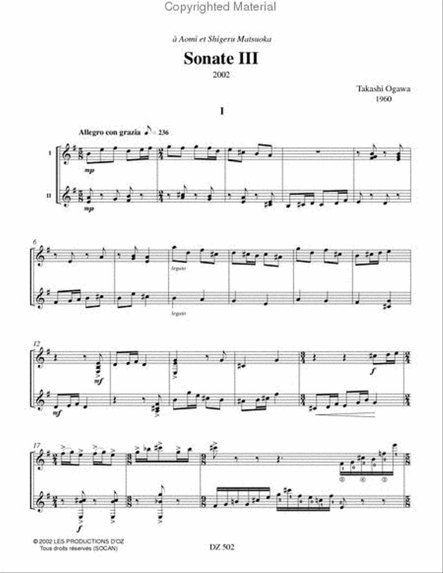 Sonate III Classical Guitar scores gallery preview page 2