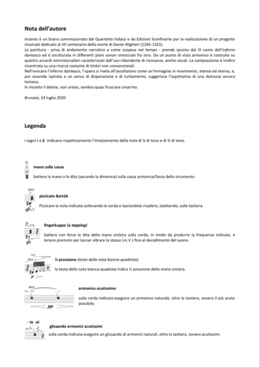 Umberto Pedraglio: INCANTO (ES-20-021) String Quartet scores gallery preview page 3