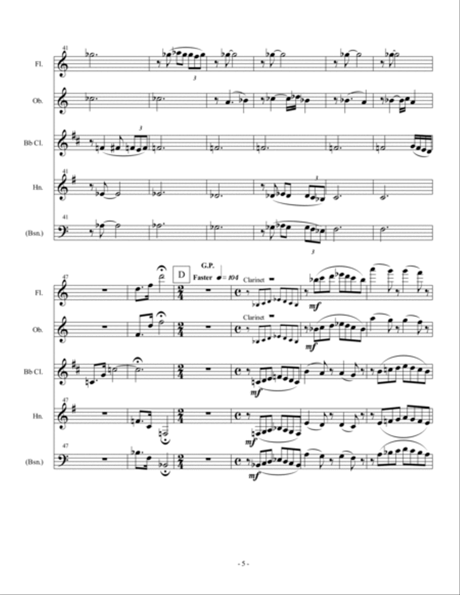 Horn (or Bassoon) Wind Quartet #1 Woodwind Quartet scores gallery preview page 5