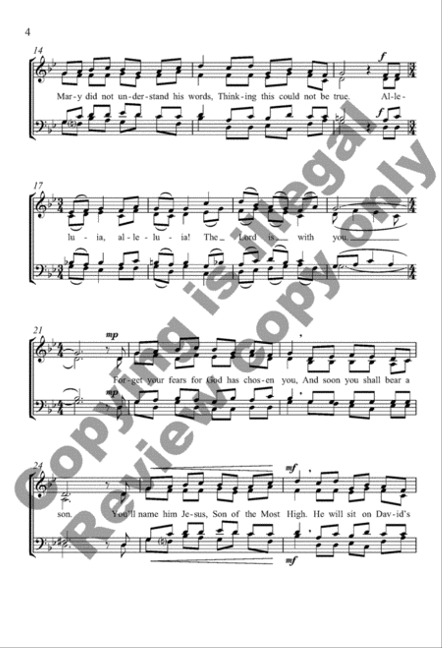The Lord Did Send the Angel Gabriel 4-Part scores gallery preview page 4