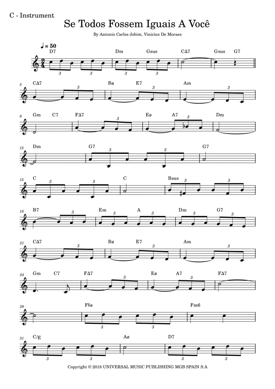 Se Todos Fossem Iguais A Voce Piano scores gallery preview page 1