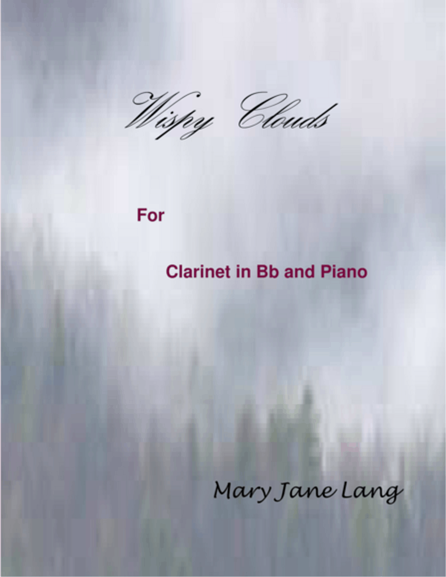 Wispy Clouds for Clarinet in Bb and Piano B-Flat Clarinet scores gallery preview page 1
