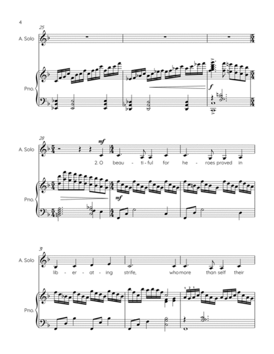 AMERICA, THE BEAUTIFUL - Alto solo/Piano score