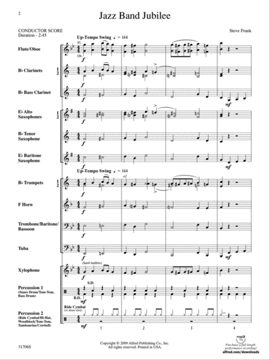 Jazz Band Jubilee Jazz Band Jubilee Concert Band scores gallery preview page 2