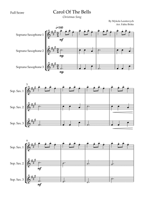 Carol Of The Bells (Christmas Song) for Soprano Saxophone Trio