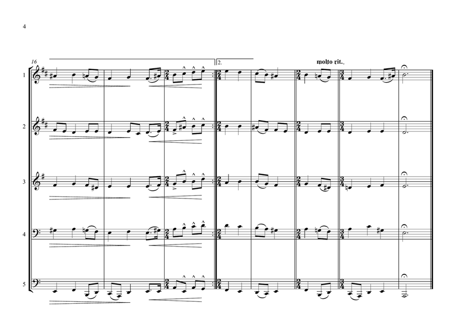 Bulgarian National Anthem (Mila Rodino) for Brass Quintet (World National Anthem Series) Brass Quintet scores gallery preview page 4