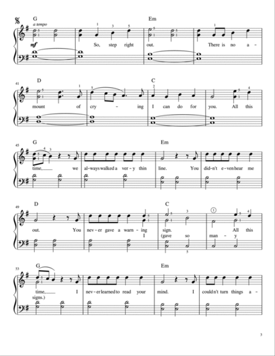 Exile Easy Piano scores gallery preview page 3