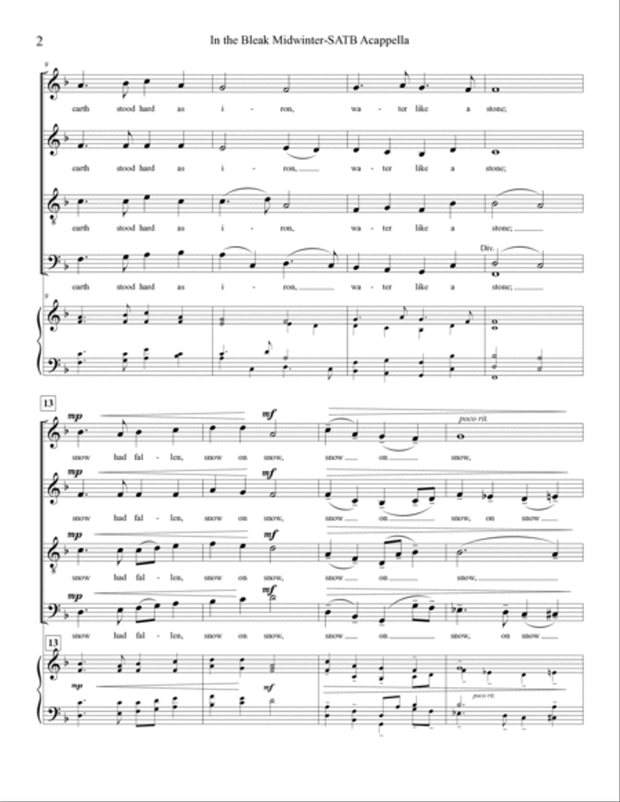 In The Bleak Midwinter In The Bleak Midwinter 4-Part scores gallery preview page 2