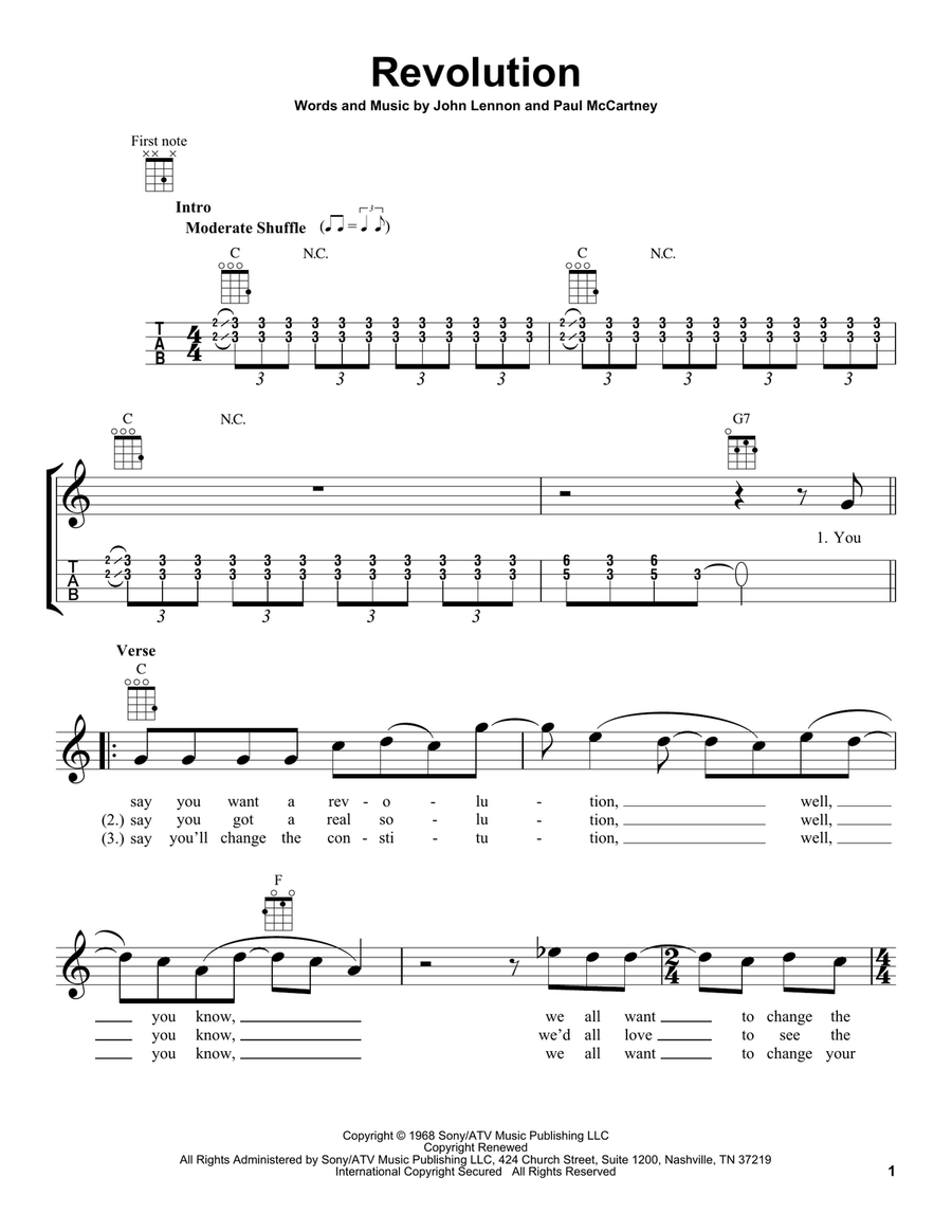 Revolution Ukulele scores gallery preview page 1