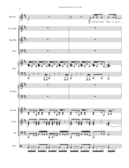 Woman Don't Want to Love Me [Chicago] (full score & set of parts) image number null