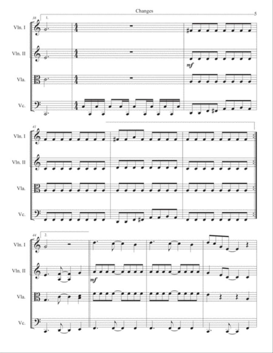 Changes String Quartet scores gallery preview page 5