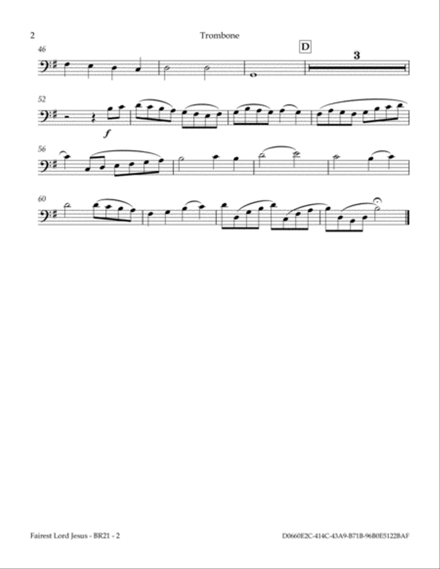 Fairest Lord Jesus Brass Ensemble scores gallery preview page 3