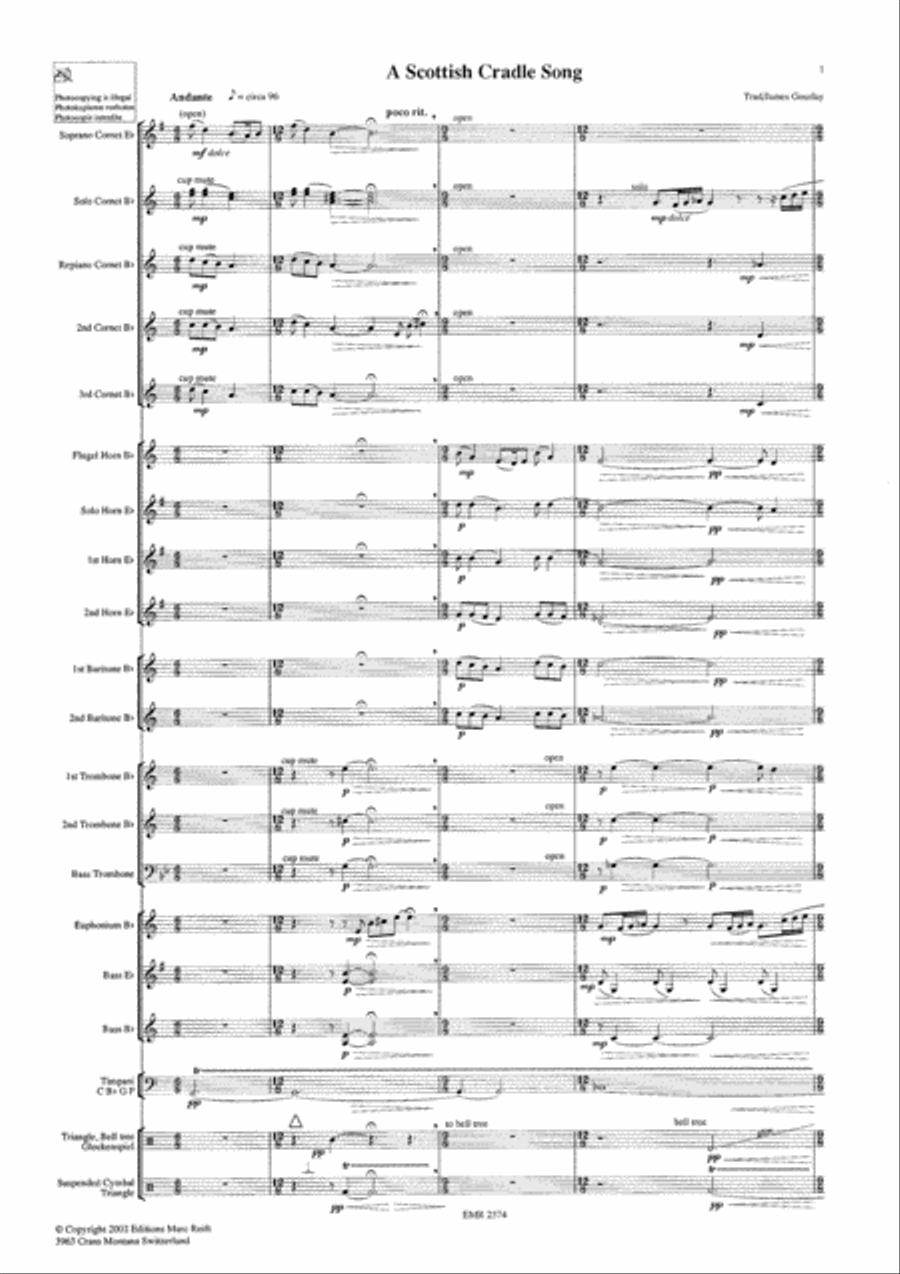 A Scottish Cradle Song Brass Band scores gallery preview page 4