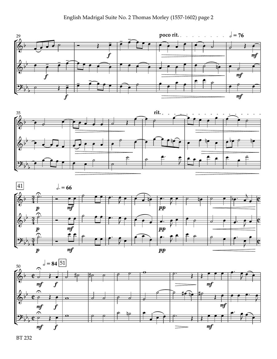 English Madrigal Suite No. 2 for Brass Trio Choir scores gallery preview page 3