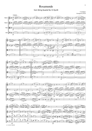 Book cover for Schubert Rosamunde String Quartet No.13 Op.29, 2nd mvt., CS005