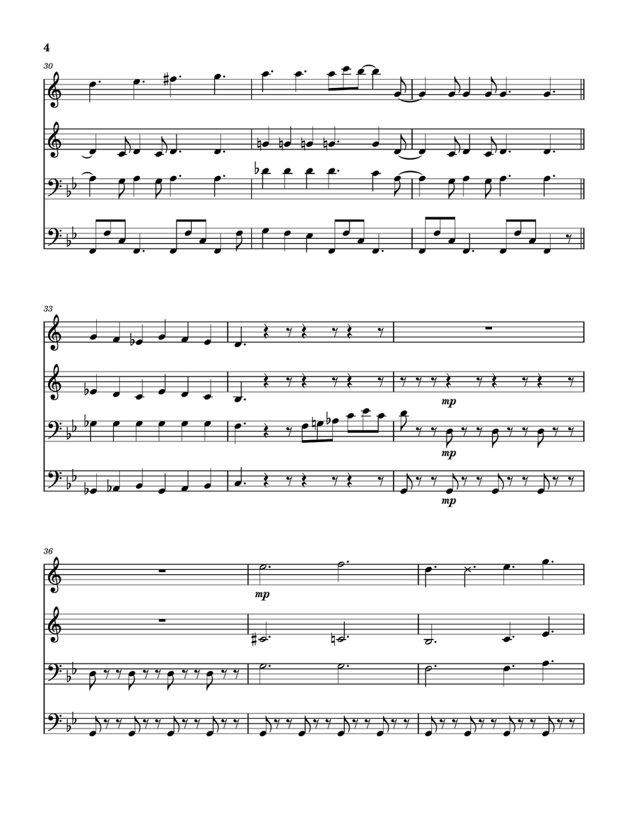 The Return Of The Giant Hogweed Brass Quartet scores gallery preview page 5