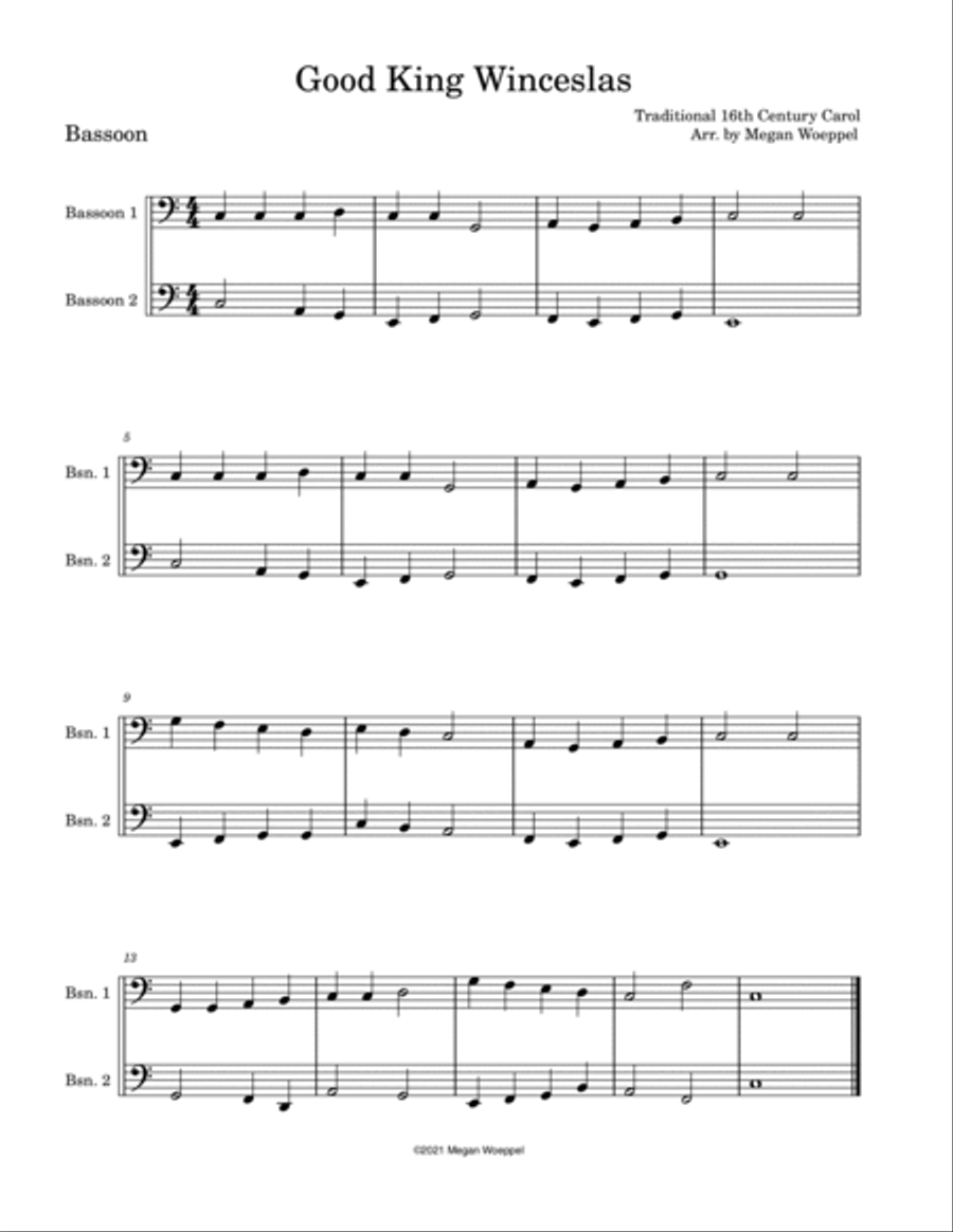 Easy Holiday Duets - Bassoon Easy Holiday Duets - Bassoon Woodwind Duet scores gallery preview page 6