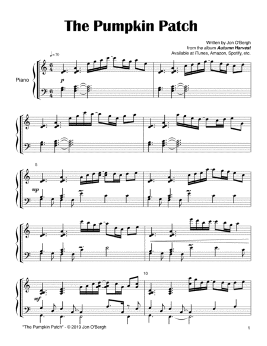 The Pumpkin Patch - Easy Solo Piano Easy Piano scores gallery preview page 2