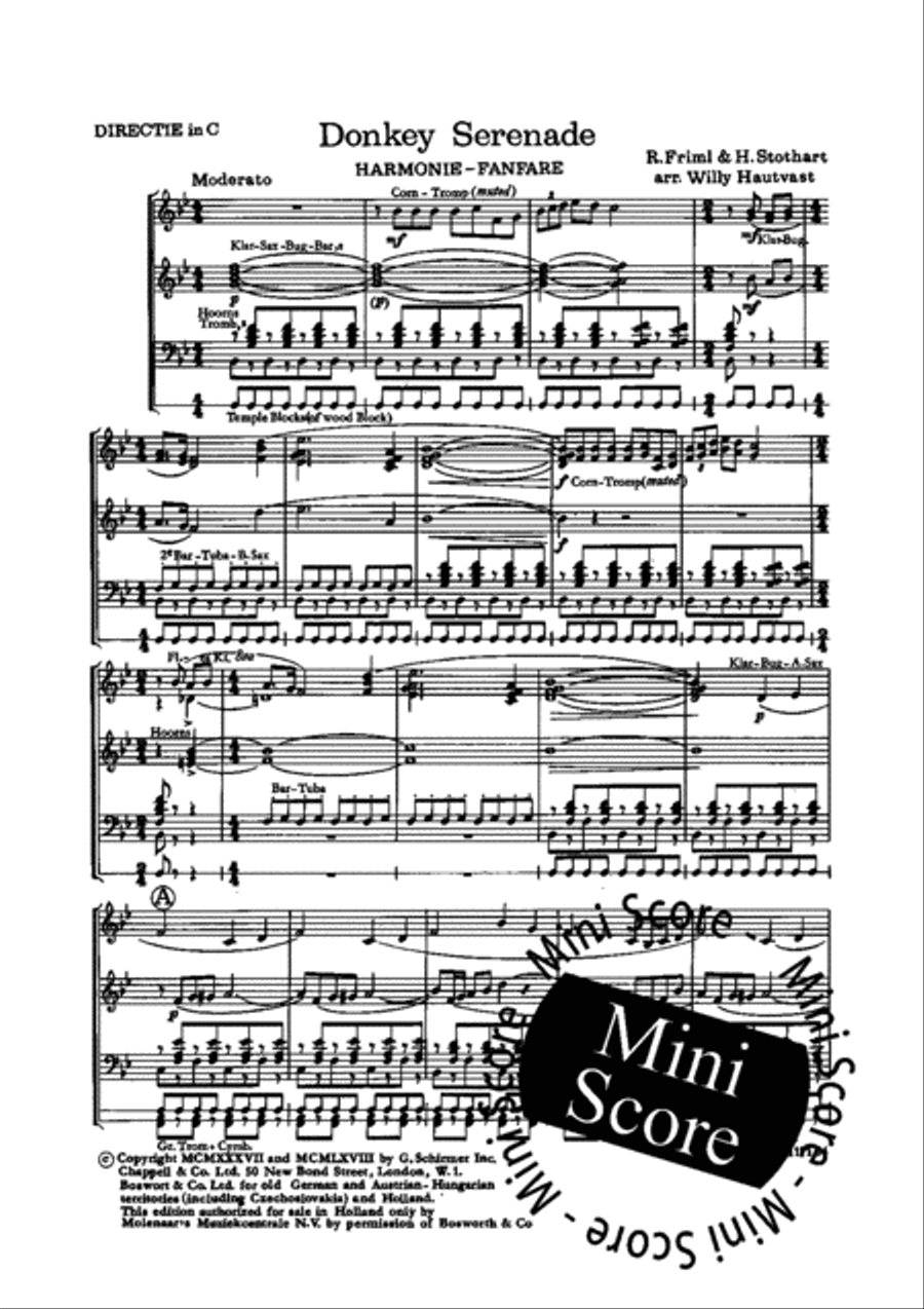 Donkey Serenade Concert Band scores gallery preview page 4