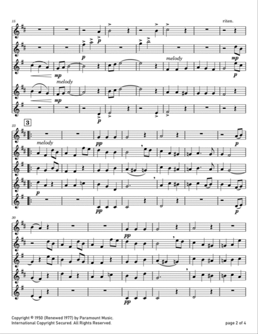 Silver Bells Saxophone Quartet scores gallery preview page 2
