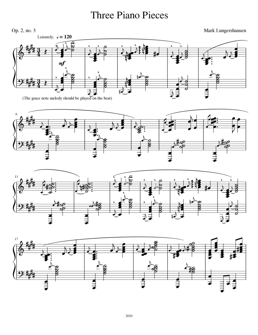 Three Piano Pieces, number 3 Piano Solo scores gallery preview page 1