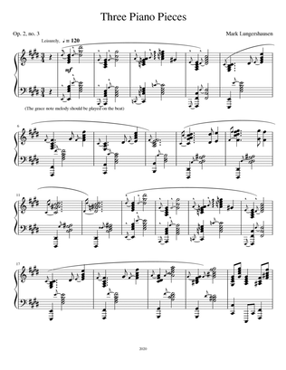 Three Piano Pieces, number 3
