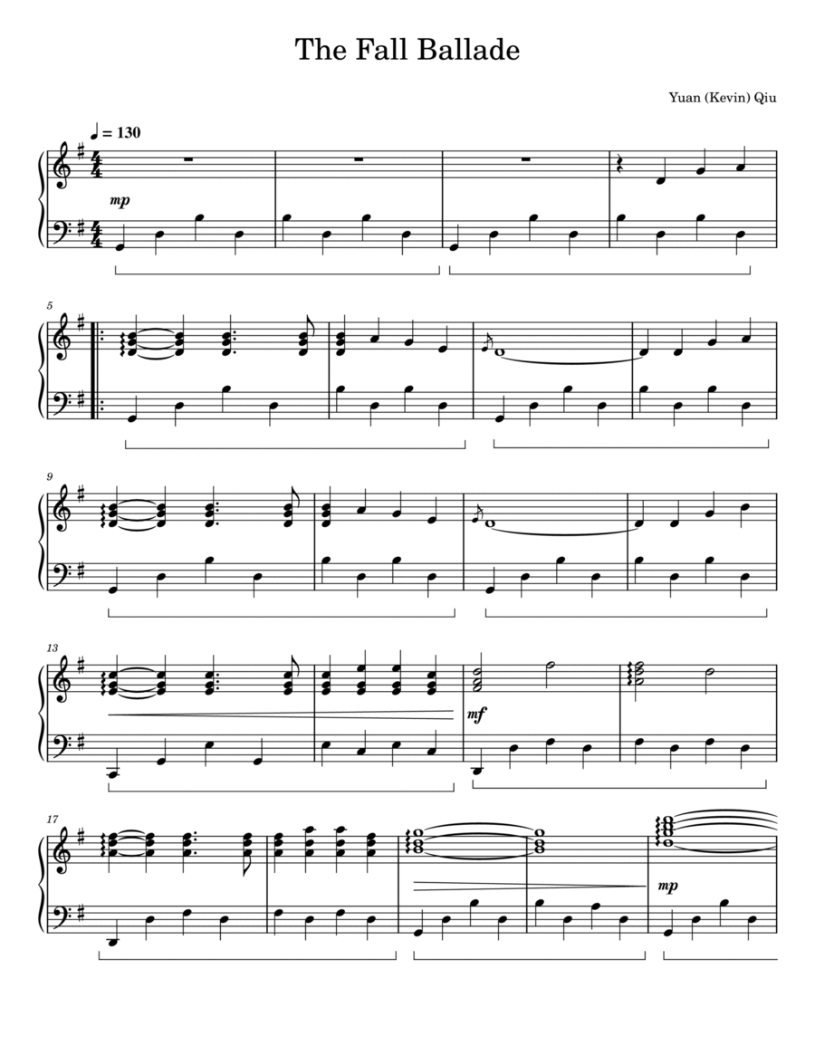 The Fall Ballade Piano Solo scores gallery preview page 1