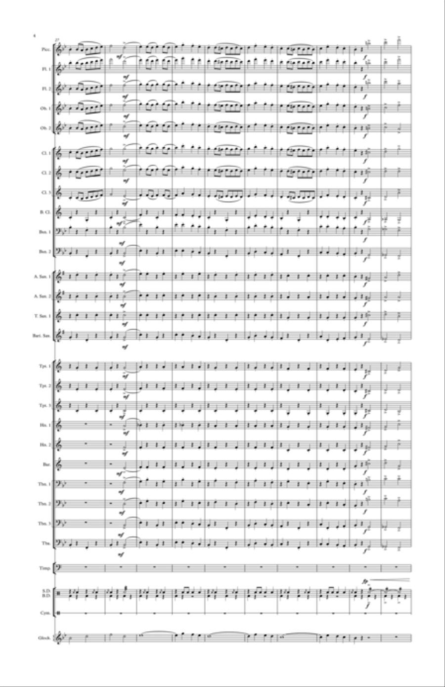 Crown Point March (for Band) 11x17 TABLOID SCORE ONLY Concert Band scores gallery preview page 4