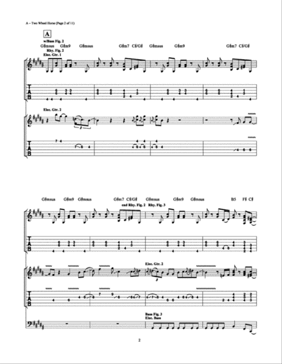 Two Wheel Horse Electric Guitar scores gallery preview page 2